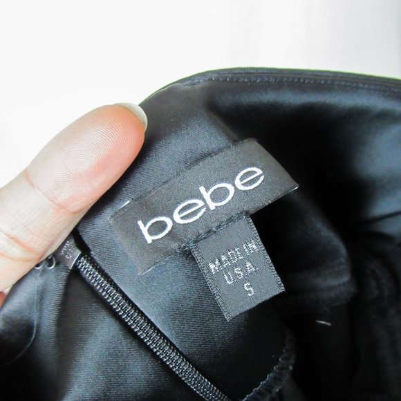 BEBE Vintage 90s Strapless Dress Little Black Dress Cocktail Party Size-S - Picture 2 of 14